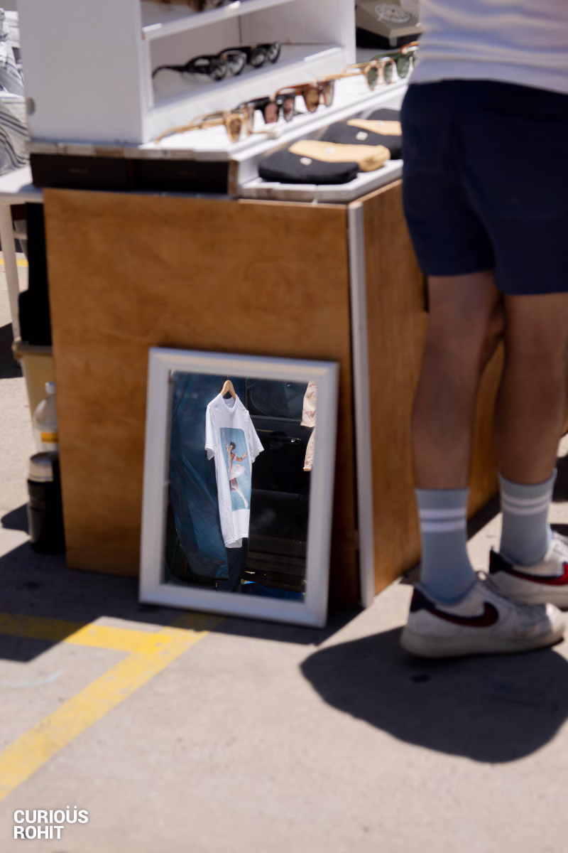 A man standing in front of a mirror